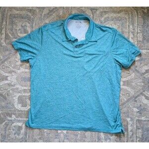 Duluth Trading Co Polo Shirt Mens 2XL Green Heathered Casual Golf Rugby Work